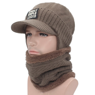 chicmaxonline Winter Hat Scarf Skullies Beanies For Men Knitted Hat Women Mask Thick Balaclava Earflap Wool Bonnet Male Beanie Hats Cap