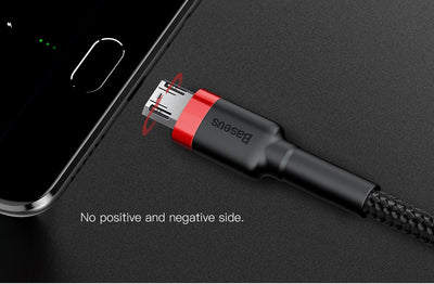 Baseus 1m 2m Micro USB Cable for Xiaomi Redmi Note 5 Pro 4 Reversible Micro USB Charger Data Cable for Samsung S7 Mobile Phone