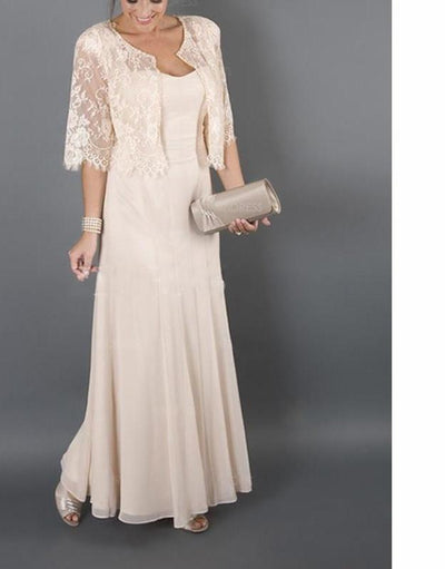 Plus size 2018 Elegant Mother of the Bride Dresses with Jacket Lace  Chiffon mother of the bride dresses for weddings