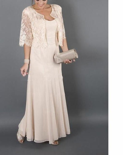 Plus size 2018 Elegant Mother of the Bride Dresses with Jacket Lace  Chiffon mother of the bride dresses for weddings