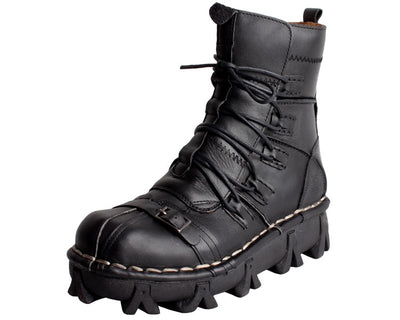 COSIDRAM Men Boots Cow Leather Winter Shoes Male Metal Decoration High Top Men Shoes Plus Size 48 49 50 BRM-030