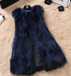 Natural Raccoon Fur Vest Women Casual Plus Size Vests Medium Long Genuine Fur Gilet Real Fur Coat