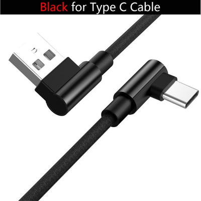 USB Type C Micro USB 90 Degree Fast Charging usb c cable L Type-c 3.1 data Cord Charger usb-c For Samsung S8 S9 Note 8 Xiaomi