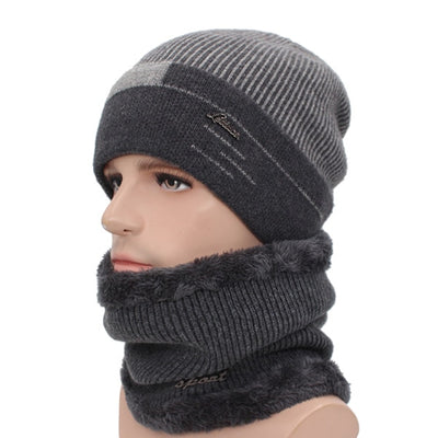 chicmaxonlineSkullies Beanies Men Scarf Knitted Hat Cap Male Plus Gorras Bonnet Warm Wool Thick Winter Hats For Men Women Beanie Hat