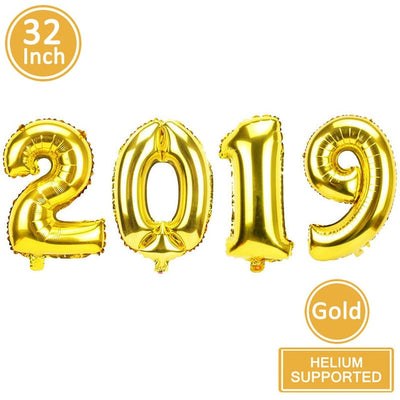 Lincaier 2019 Happy New Year Gold Foil Balloons Eve Party Decor 2018 Merry Christmas Decorations For Home Ornaments Santa Claus