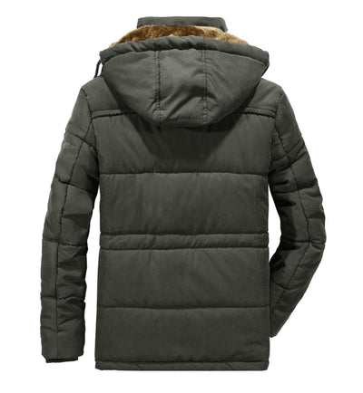 YIHUAHOO Men Winter Jacket 6XL 7XL 8XL Thick Warm Parka Fleece Fur Hooded Military Jacket Coat Pockets Windbreaker Jacket Men