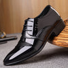 OSCO Formal Men PU Leather Shoes Italian Dress Male Footwear Pointed Toe Business Office Working Oxford Shoes Men