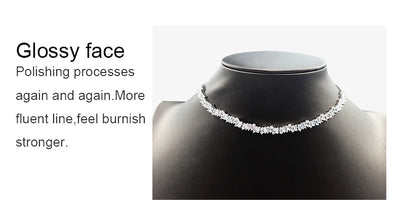 Christmas Monaca Cubic Zirconia Choker Collar With Adjustable Chain Trendy Baguette CZ Choker Jewelry Necklaces