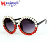 Luxury Oversize Sunglasses Women vintage Rhinestones sunglasses round glasses men shades for women oculos feminino