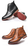 OSCO Autumn Winter Boots Men's Genuine Leather Ankle Boots High Quality Fashion Business Brock Men Shoes Snow Boots Men