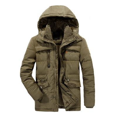 YIHUAHOO Men Winter Jacket 6XL 7XL 8XL Thick Warm Parka Fleece Fur Hooded Military Jacket Coat Pockets Windbreaker Jacket Men