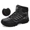 Men Hiking Shoes Mid-Top Split Leather Outdoor Sneaker Men Comfy Trekking Boots Men Trail Camping Climbing Hunting Sneakers