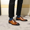 FELIX CHU Men's Plain Toe Wholecut Oxford Genuine Leather Dress Shoes Brown Black Hand-Painted Shoes Male Formal Shoe Man Shoes