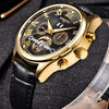 BINSSAW Men Automatic Mechanical Watch Tourbillon Leather Business Fashion Top Luxury Brand Gold Watches Relogio Masculino gifts