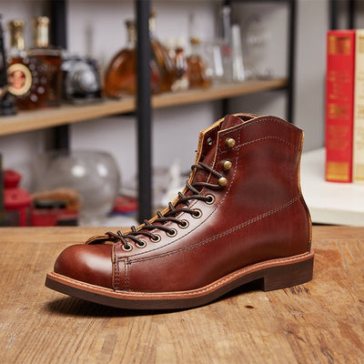 2019 Spring New Top Quality Men Red Boots Fashion Genuine Leather Luxury Brand Wings Formal Ankle Boots Winter Motorcycle Boots