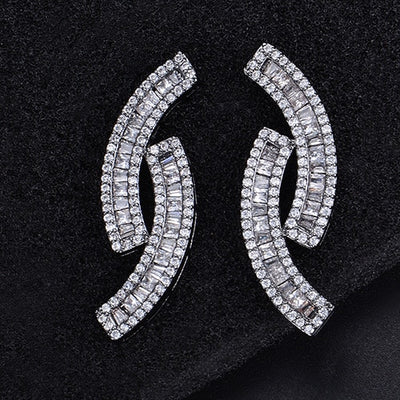 GODKI 33mm Unique Geometry Design Full Mirco Paved Microl Zirconia Naija Wedding Earring Fashion Jewelry
