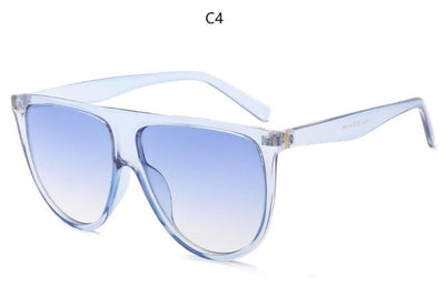 Thin Flat Top Sunglasses Women Luxury Brand Designer Retro Vintage Sun Glasses Female Kim Kardashian Sunglasses Clear Glass 0166
