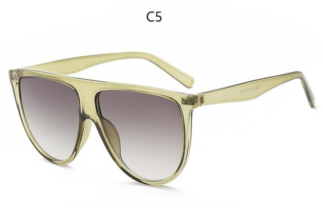 Thin Flat Top Sunglasses Women Luxury Brand Designer Retro Vintage Sun Glasses Female Kim Kardashian Sunglasses Clear Glass 0166