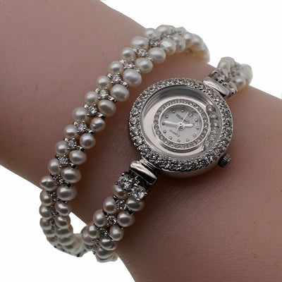 Classic Fashion Jewelry  high-end multi-pearl combination pieces of 925 sterling silver charm bracelet watchdress