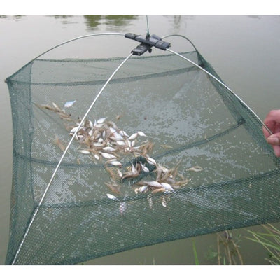 Hot New Outdoor Fishing Tools 60*60CM Folding Fishing Net Nylon Shrimp Folding Bait Net Fishing Cage Fishnet Rede De Pesca