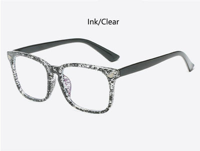 Sexy Purple Spectacle Frame Square Glasses Frame Clear Lens Myopia Nerd Black Sunglasses Two Tone Rivet Eyeglasses Frames Women