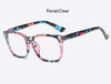 Sexy Purple Spectacle Frame Square Glasses Frame Clear Lens Myopia Nerd Black Sunglasses Two Tone Rivet Eyeglasses Frames Women