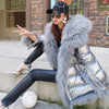 Winter Jacket Women Real Fur Coat Parkas Duck Down Lining Coat Real Raccoon Fur Collar Warm Black Streetwear