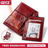 GZCZ Wallet Female Genuine Leather Women Purse Fashion Hasp Small Wallets Photo Holder Clamp For Money Money Bag Free Engraving