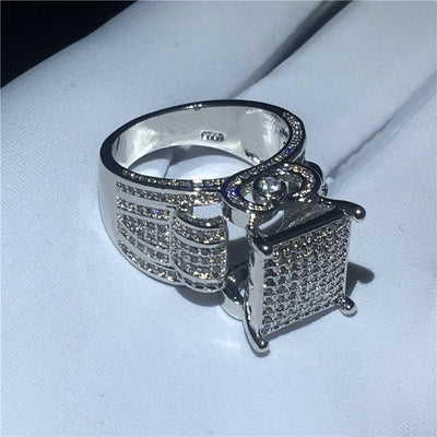 choucong Deluxe Promise Ring 925 sterling Silver Pave setting AAAAA cz Engagement Band Rings For Women men Wedding Jewelry Gift