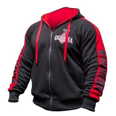 OLYMPIA Men Gyms Hoodies Gyms Fitness Bodybuilding Sweatshirt Crossfit Pullover Sportswear Male Workout Hooded Jacket Clothing
