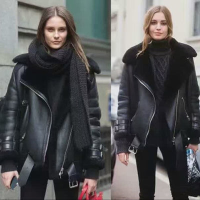 Free shipping.winter thick warm women shearling,100% soft sheepskin wool jacket.fashion plus size lady genuine leather coat.