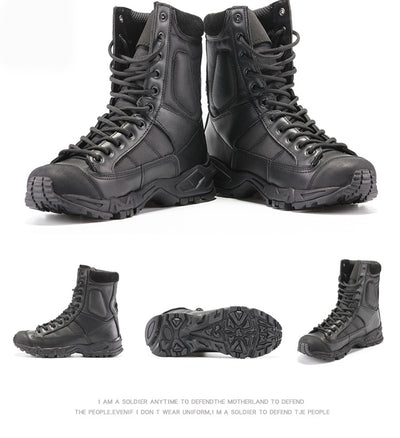 Military Army Boots Men Black Leather Desert Combat Work Shoes Winter Mens Ankle Tactical Boot Man Plus Size