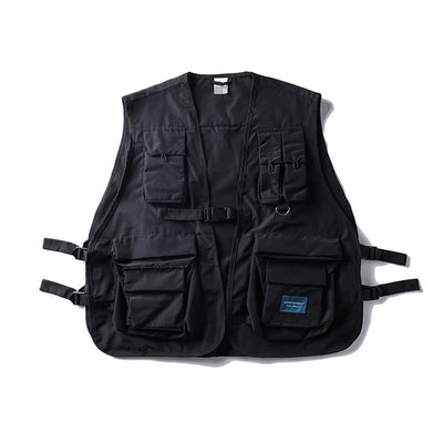 DARK ICON Military Multi Pockets Hip Hop Vest Men 2018 Hi-end Fashion Solid Color Buckle Men's Vest 4 Colors