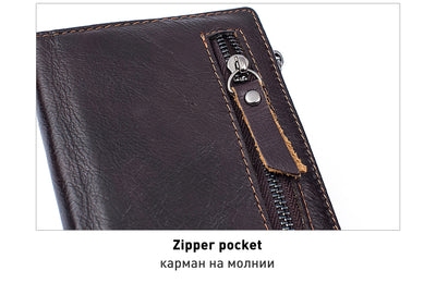 Men Wallets Genuine Leather Wallet for Credit Card  Holder Zip Small Wallet Man Leather Wallet Short Slim Coin Purse Men 604