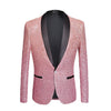 Mens Fashion Gradient Color Shiny Powder Gold Silver Pink Champagne Blue Black Slim Fit Blazer Stage Singer Suit Jacket