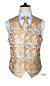 Men's Classic Paisley Jacquard Waistcoat Vest Handkerchief Party wedding Tie vest Suit  Pocket Square Set