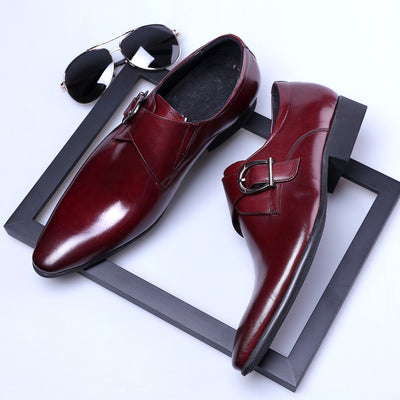 COSIDRAM Men British PU Leather Business Shoes Pointed Toe Fashion Shoes For Men Gold Hasp Casual Shoes Plus Size 48 RMC-225