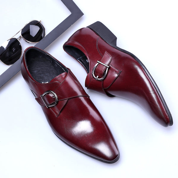 COSIDRAM Men British PU Leather Business Shoes Pointed Toe Fashion Sho ...