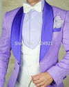 Ivory Groomsmen Groom Tuxedos Shawl Velvet Lapel Men Suits Wedding Best Man Blazer ( Jacket+Pants+Bow Tie+Vest ) C198