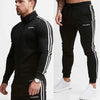 Autumn Mens Tracksuit Running Sets Long Sleeve Striped Jacket Joggers Fitness Pants Compression Sport Suit Gym Basketball Tights
