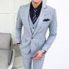 3Piece Plaid Suits For Men Blue Light Purple Mens Wedding Costume Terno Slim Fit