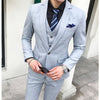 3Piece Plaid Suits For Men Blue Light Purple Mens Wedding Costume Terno Slim Fit