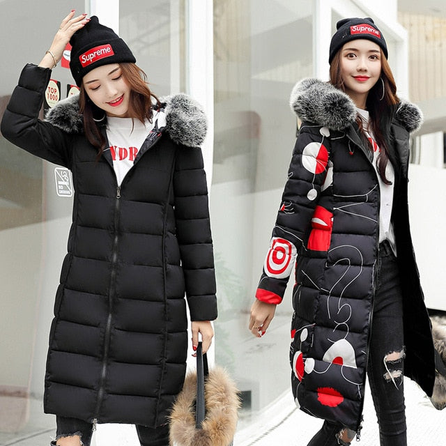 Both Two Sides Can Wear Winter Jacket Women With Collar Hooded
