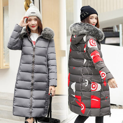 Both Two Sides Can Wear Winter Jacket Women With Fur Collar Hooded Womens Coat Coats Long Parka 2018 High Quality Female Parkas
