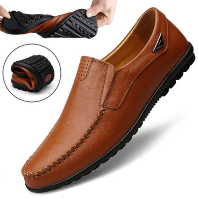 Genuine Leather Mens Moccasin Shoes Black Men Flats Breathable Casual Italian Loafers Comfortable Plus Size 37-47 Driving Shoes