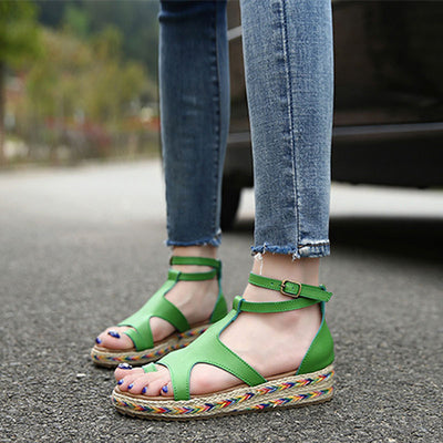 2018 summer new simple Roman shoes woman sandals casual platform shoes women sandals buckle flat sandals female shoes