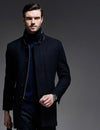 Hot Business Casual Woolen Long Windproof Men Coat Wool Winter Keep Warm Mens Slim Fashion Single Breasted Male Overcoat Jacket