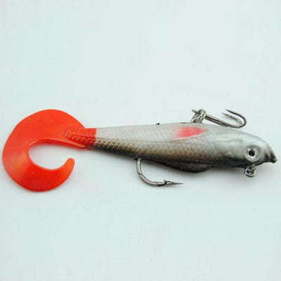 2018 new hot sales Red Fishtail Fishing Lures Lead Coating Soft Bait Fishing Tackle