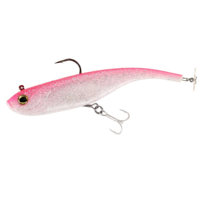 Kingdom Fishing Lure Soft Bait 150mm 47g Wobblers With Plastic Plate Sinking Action Artificial Soft Lure Spinator PVC Material