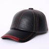 Adult Baseball Cap Male Winter Outdoor Hat Male 100% Genuine Leather Peaked Cap Men's Winter Warm Adjustable  B-7286